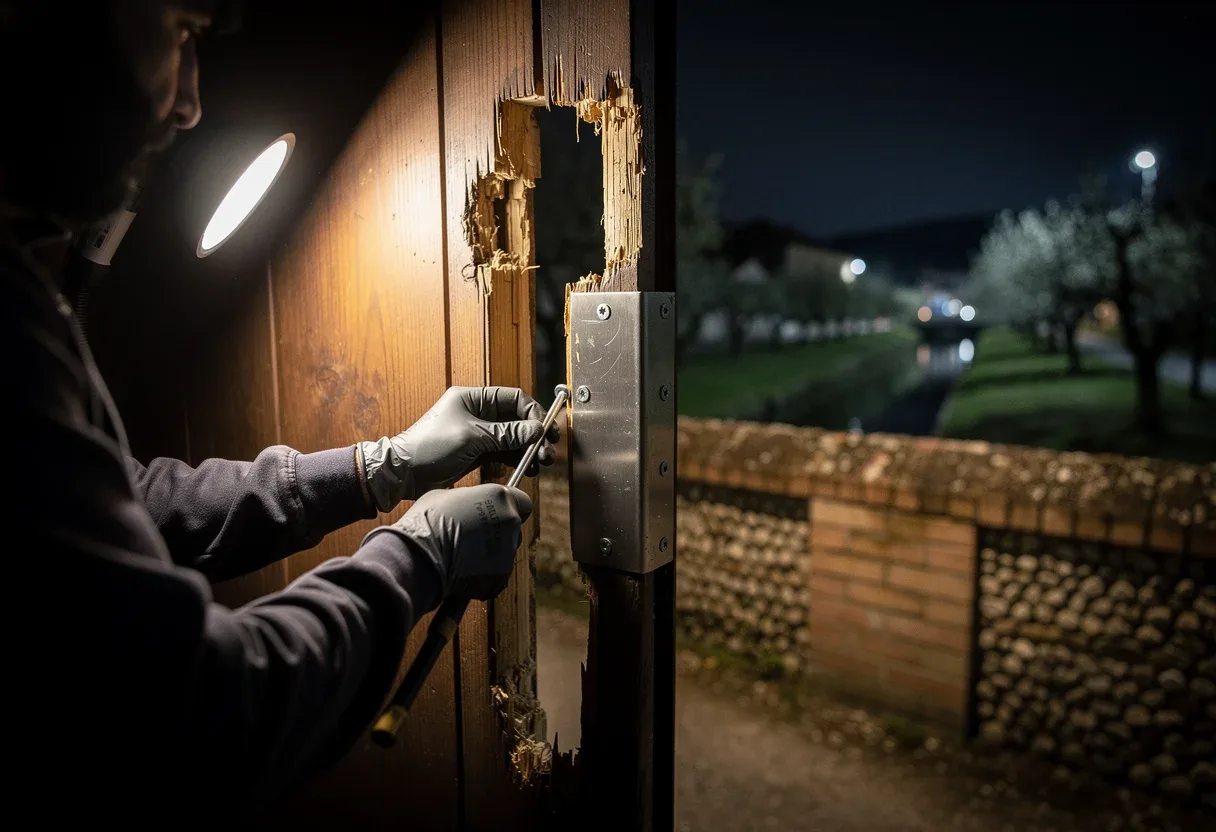 Mise en sécurité d'une porte après effraction à Ille-sur-Têt